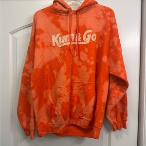 Gildan Orange Kum & Go Bleached Hoodie